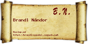 Brandl Nándor névjegykártya